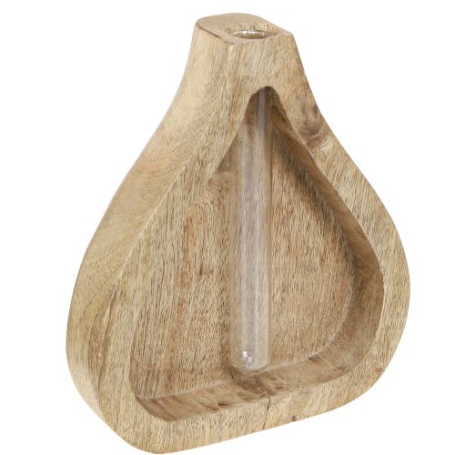Artikel Minivaasje glazen reageerbuisje helder houtdecoratie naturel H17cm 2st