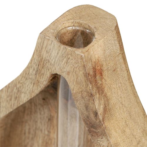Artikel Minivaasje glazen reageerbuisje helder houtdecoratie naturel H17cm 2st