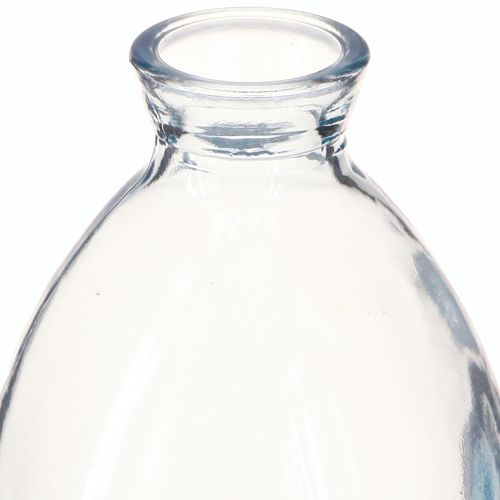 Artikel Mini vaasjes bolvormige decoratieve vazen glas blauw getint H12cm 6 stuks