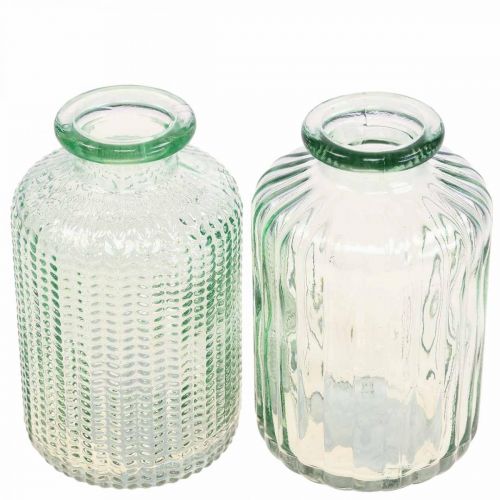 Floristik24 Minivaasjes glas sierflessen retro vintage Ø6cm H10.5cm 2st