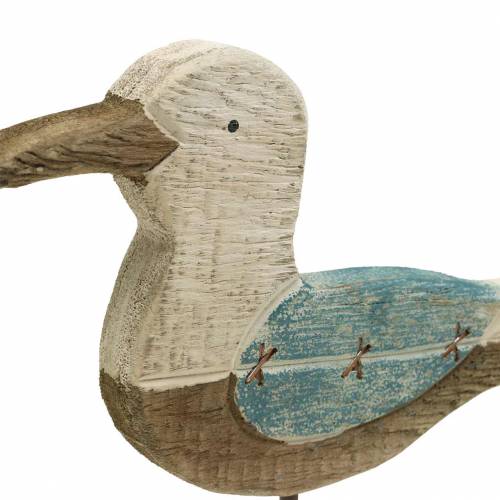 Floristik24 Zeemeeuw hout blauw wit 20cm × 5cm H25cm