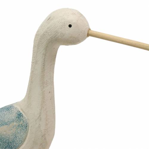 Floristik24 Waadvogel hout wit blauw 21.5x5.5cm H37cm
