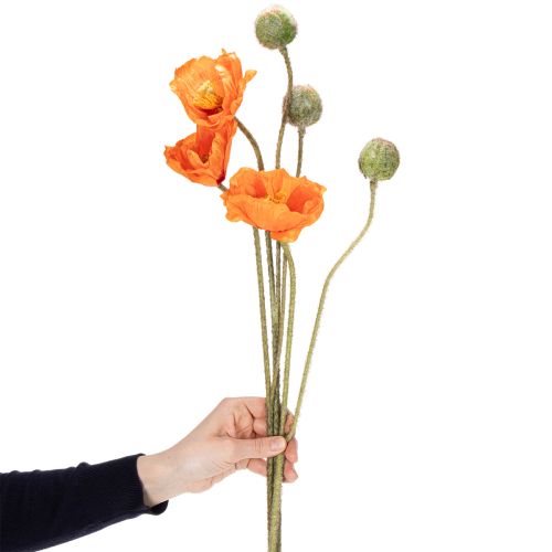 Artikel Set kunstbloemen, realistisch klaprozenboeket, decoratie voor thuis of op kantoor, 75 cm, 3 stuks