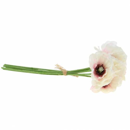 Floristik24 Klaproos wit, roze 29cm 6st