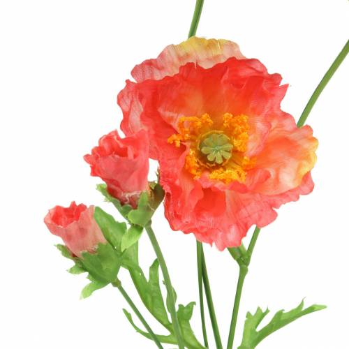 Floristik24 Kunst klaproos roze, gele klaproos zijde bloem 67cm
