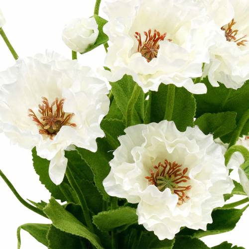 Artikel Papaver in een pot witte zijden bloemen florale decoratie