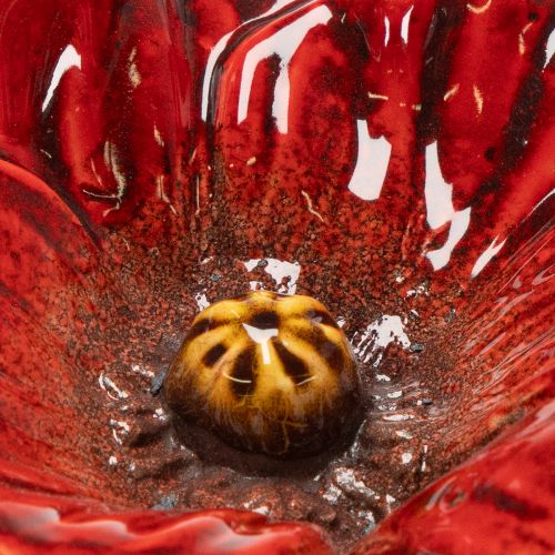 Artikel Keramische tuinsteker in de vorm van een klaproos, een bijzonder ontwerp voor bloemperken, 52 cm, 2 stuks