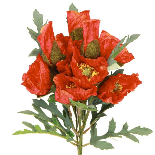 Floristik24 Klaproos Decoratie Klaproos Kunstmatig Rood 45cm Bos met 3 stuks