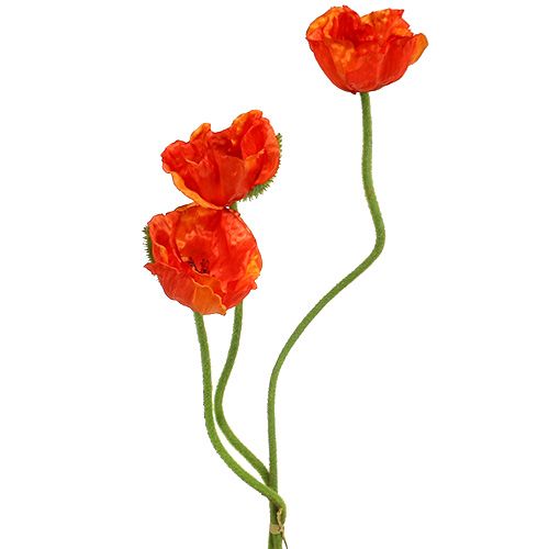 Artikel Klaprozen kunst kunstbloemen oranje 58cm–74cm 3st