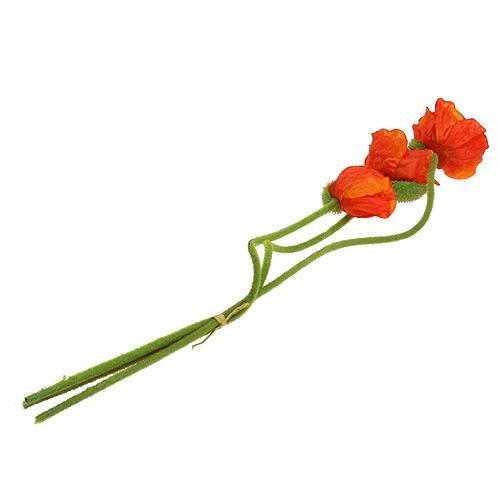 Artikel Klaprozen kunst kunstbloemen oranje 58cm–74cm 3st