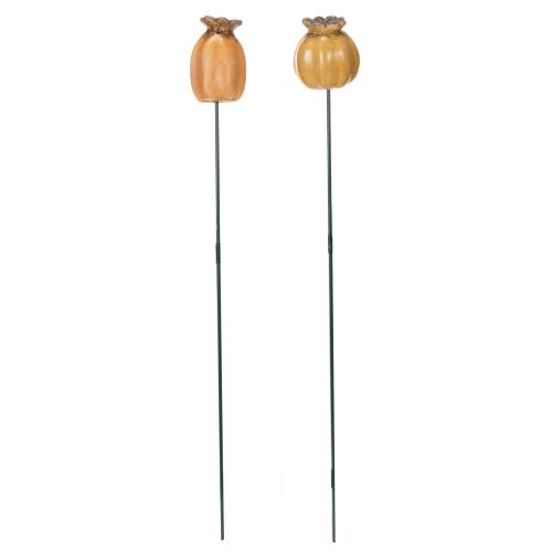 Artikel Tuinpaal met klaprooszaadpeul - decoratief accent voor tuindecoratie en doe-het-zelfprojecten - 41 cm, 4 stuks