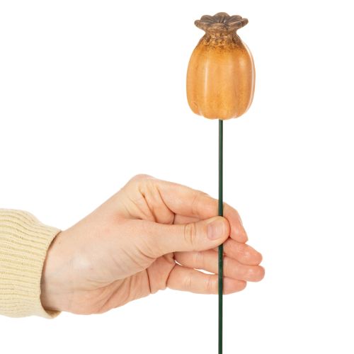 Artikel Tuinpaal met klaprooszaadpeul - decoratief accent voor tuindecoratie en doe-het-zelfprojecten - 41 cm, 4 stuks