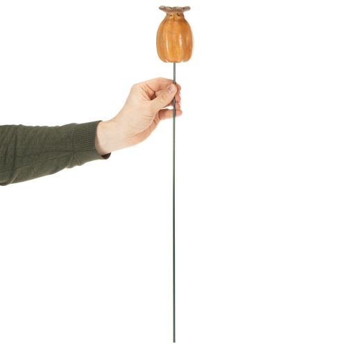 Artikel Tuinpaal in de vorm van een klaprooszaadpeul voor een stijlvolle tuin, bloembed of balkon, 60 cm, 2 stuks