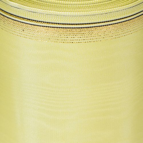 Artikel Moiré kranslint 150 mm 25 m in lichtgroen met gouden rand voor bloemschikken en decoratie