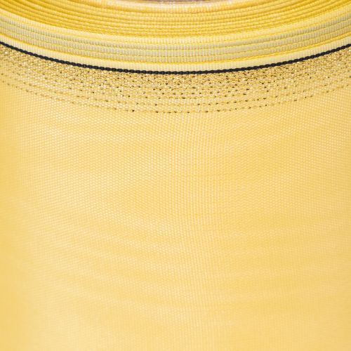 Artikel Moiré kranslint, geel met gouden rand, 125 mm x 25 m - Hoogwaardig rouwlint, decoratief lint, striklint