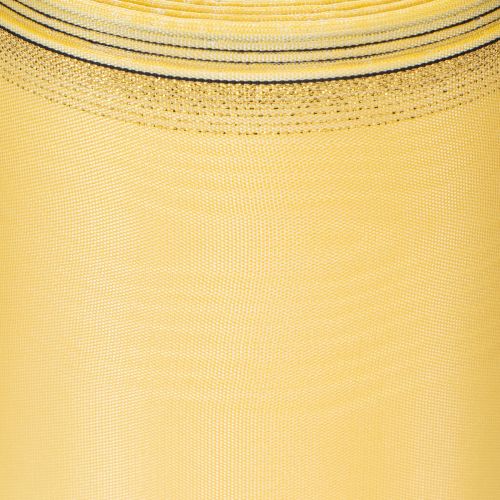 Artikel Moiré kranslint, geel met gouden rand, decoratief bloemenlint, acetaat/polyester, 150 mm x 25 m