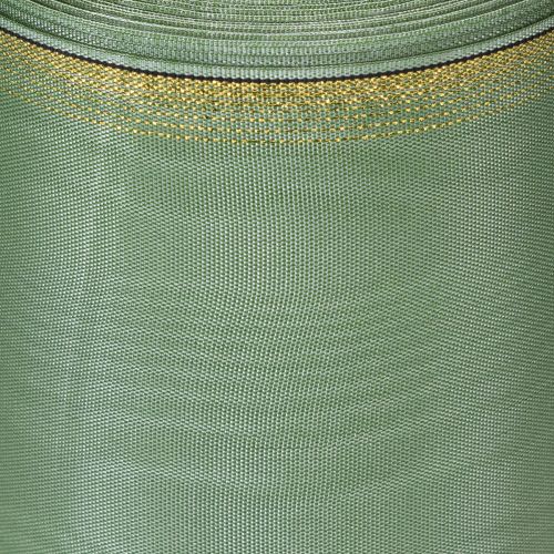 Artikel Moiré kranslint saliegroen met gouden rand, 150 mm x 25 m, decoratief lint voor bloemstukken en kransen.