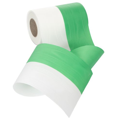 Artikel Moiré kranslint groen-wit 150 mm, decoratief lint, striklint, taftkwaliteit 25 m