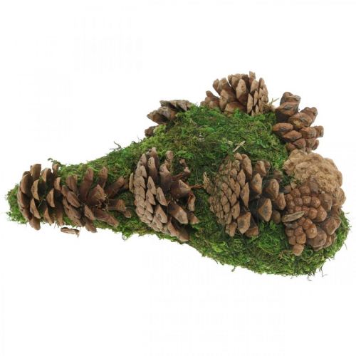 Floristik24 Grafdecoratie mos hart met kegels voor rouwarrangement 20×13cm