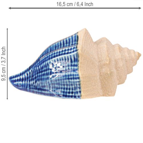Artikel Schelpdecoratie Maritiem Keramiek Blauw Beige 16,5×11×9,5cm 2 st.