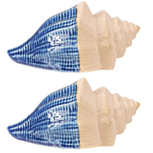 Artikel Schelpdecoratie Maritiem Keramiek Blauw Beige 16,5×11×9,5cm 2 st.