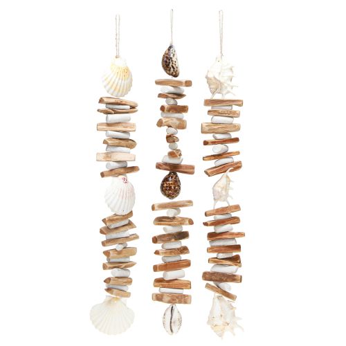 Schelpenkrans zeeslakken zomerdecoratie natuurlijk assorti 69cm 3st