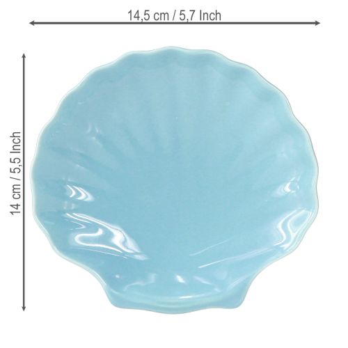 Artikel Schelp bord maritiem kom keramiek blauw wit 14cm 3st