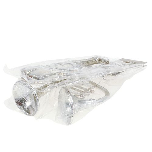 Floristik24 Muziekinstrumenten sorteren. 12cm - 14,5cm zilver 3st