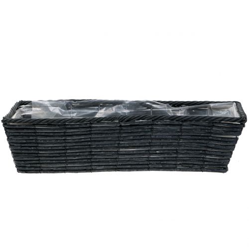 Plantenbak rotan look antraciet 52cm x 16cm H13cm