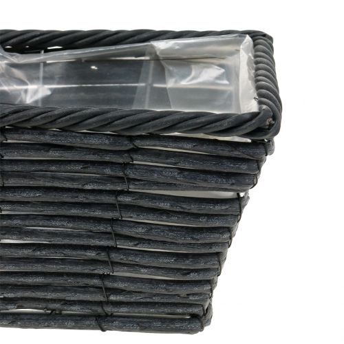 Floristik24 Plantenbak rotan look antraciet 52cm x 16cm H13cm