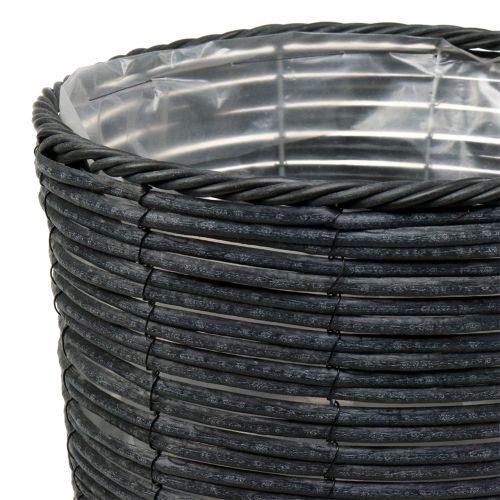 Floristik24 Bloempot rotan look antraciet Ø30cm H50cm