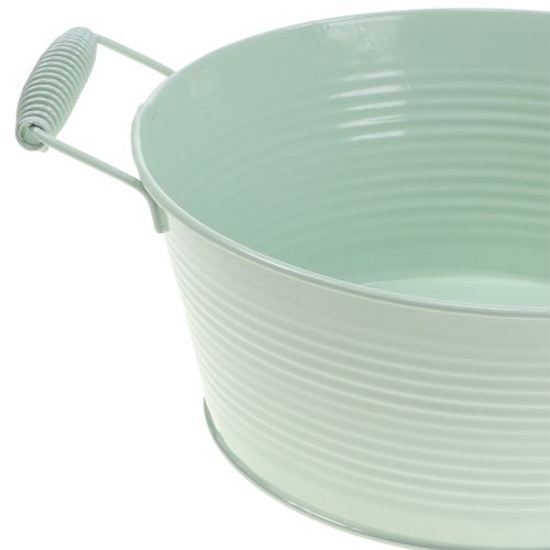 Floristik24 Zinkkom pastel kleuren met handvat Ø22cm H9.5cm 3st