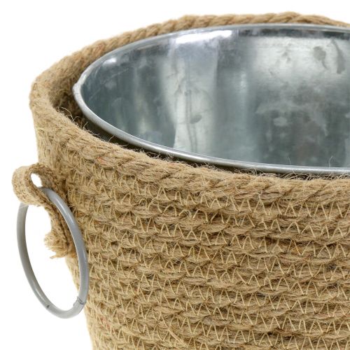 Floristik24 Zinken pot met jute cachepot Ø18cm H15cm