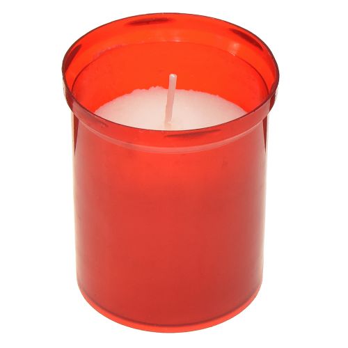 Navulkaarsen voor graflichten rood H6,5cm 22h 15st