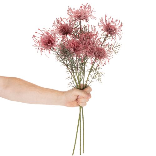Kunstbloemen speldenkussen protea bloeiende tak 65cm 3 stuks | Floristik24.nl