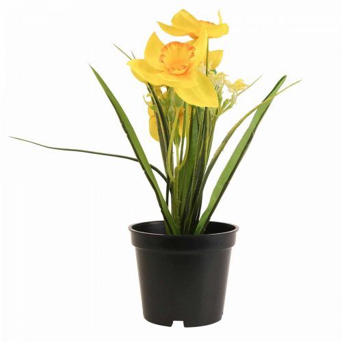 Artikel Narcis in pot narcis gele kunstbloem H21cm