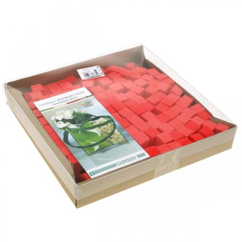 Floristik24 Nat schuim mini-kubus rood 300st
