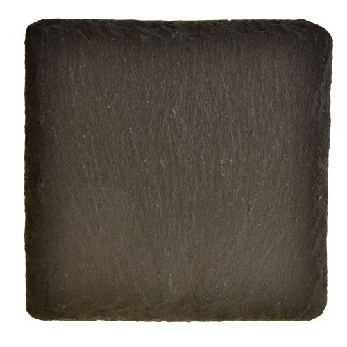 Artikel Natuurleisteen vierkante onderzetters zwart 10×10cm 6 st