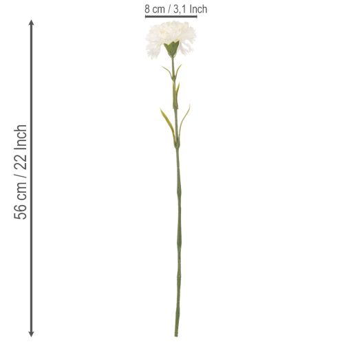 Kunstmatige anjerbloem met steel voor boeketten en kransen, 56 cm, 8 stuks | Floristik24.nl