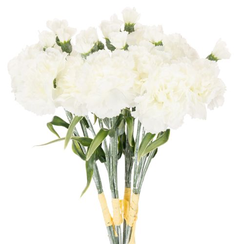 Boeket kunstmatige anjers, witte kunstbloemen, decoratie, 4 bossen kopen | Floristik24.nl