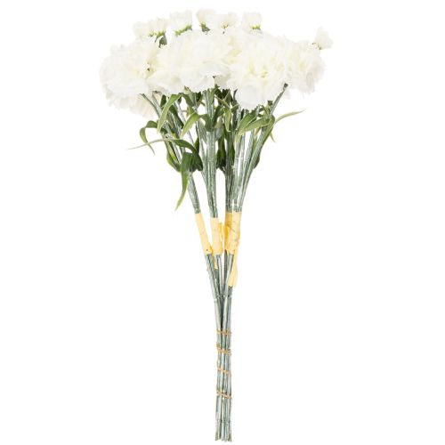 Boeket kunstmatige anjers, witte kunstbloemen, decoratie, 4 bossen | Floristik24.nl