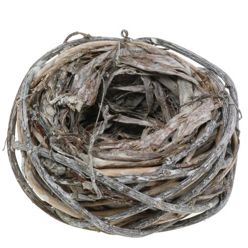 Paasmand van takjes, naturel, gewassen wit Ø13cm 3st Paasmand van takjes, naturel, gewassen wit Ø13cm 3st