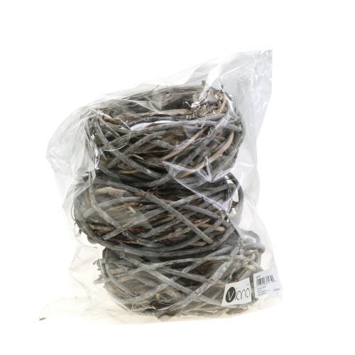 Paasmand van takjes, naturel, gewassen wit Ø13cm 3st