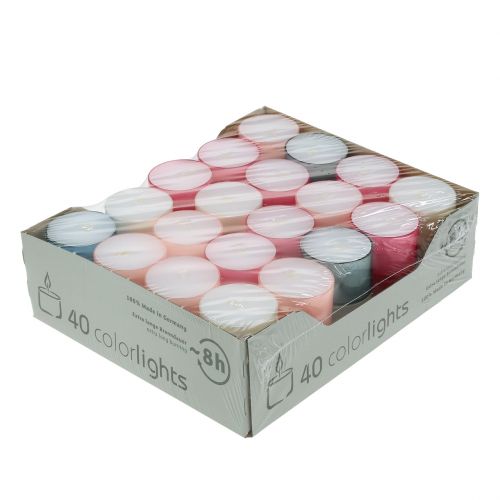 Floristik24 Colorlights theelichtjes pastel assorti 40 stuks