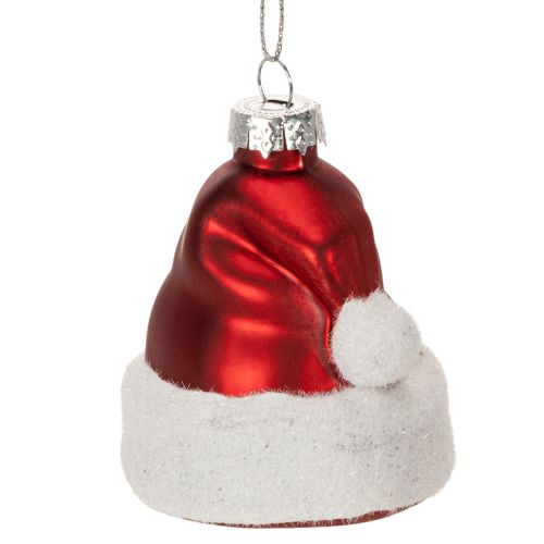 Kerstbal met kerstmuts van glas, 8 cm, 6 stuks kopen | Floristik24.nl