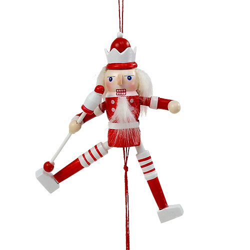 Floristik24 Notenkraker figuur rood, wit 12,5cm