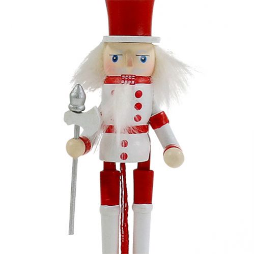 Floristik24 Notenkraker figuur rood, wit 12,5cm