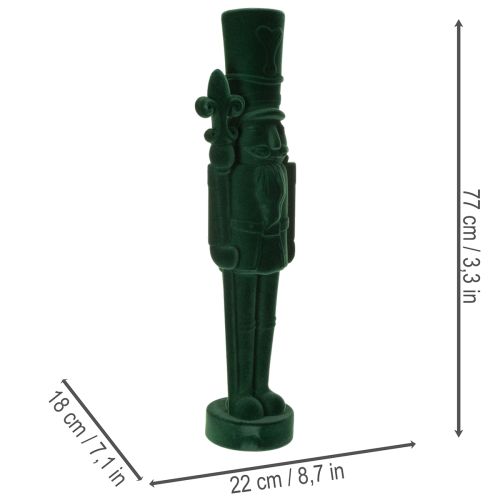 Notenkrakerfiguur, staand, kerstdecoratie, met fluweelachtige afwerking, 77 cm | Floristik24.nl