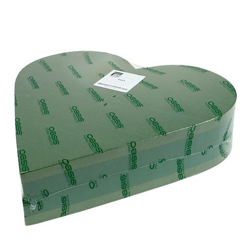 Artikel Steekschuim hart plug-in materiaal groen 53cm 2 stuks trouwdecoratie