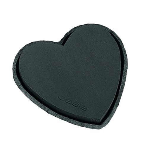Floristik24 Steekschuim hart zwart 17cm 2 stuks trouwdecoratie